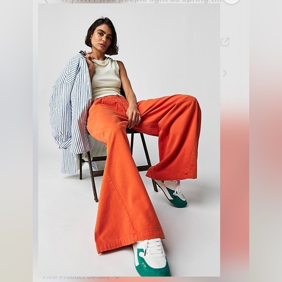 Free People NWT Light As Spring Trousers Deep Ginger Size 2 - Picture 2 of 7